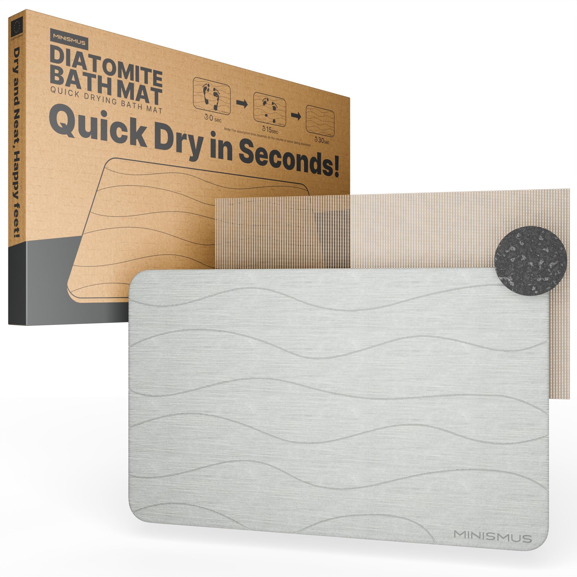 Minismus Alfombrilla Baño 60x40cm, Stone Bath Mat, Alfombra Baño Piedra, Alfombra Diatomita Baño, Alfombra Baño Secado Rapido, Alfombra Piedra Baño, Alfombra Absorbente Baño