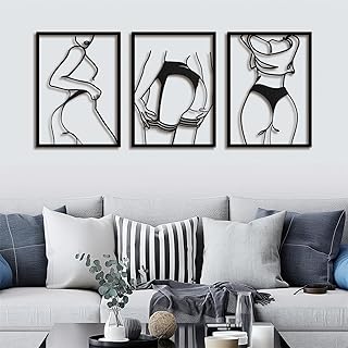 3D Metal Wall Art Decor - Moon Girl Modern Wall Decor for Living Room Ba...
