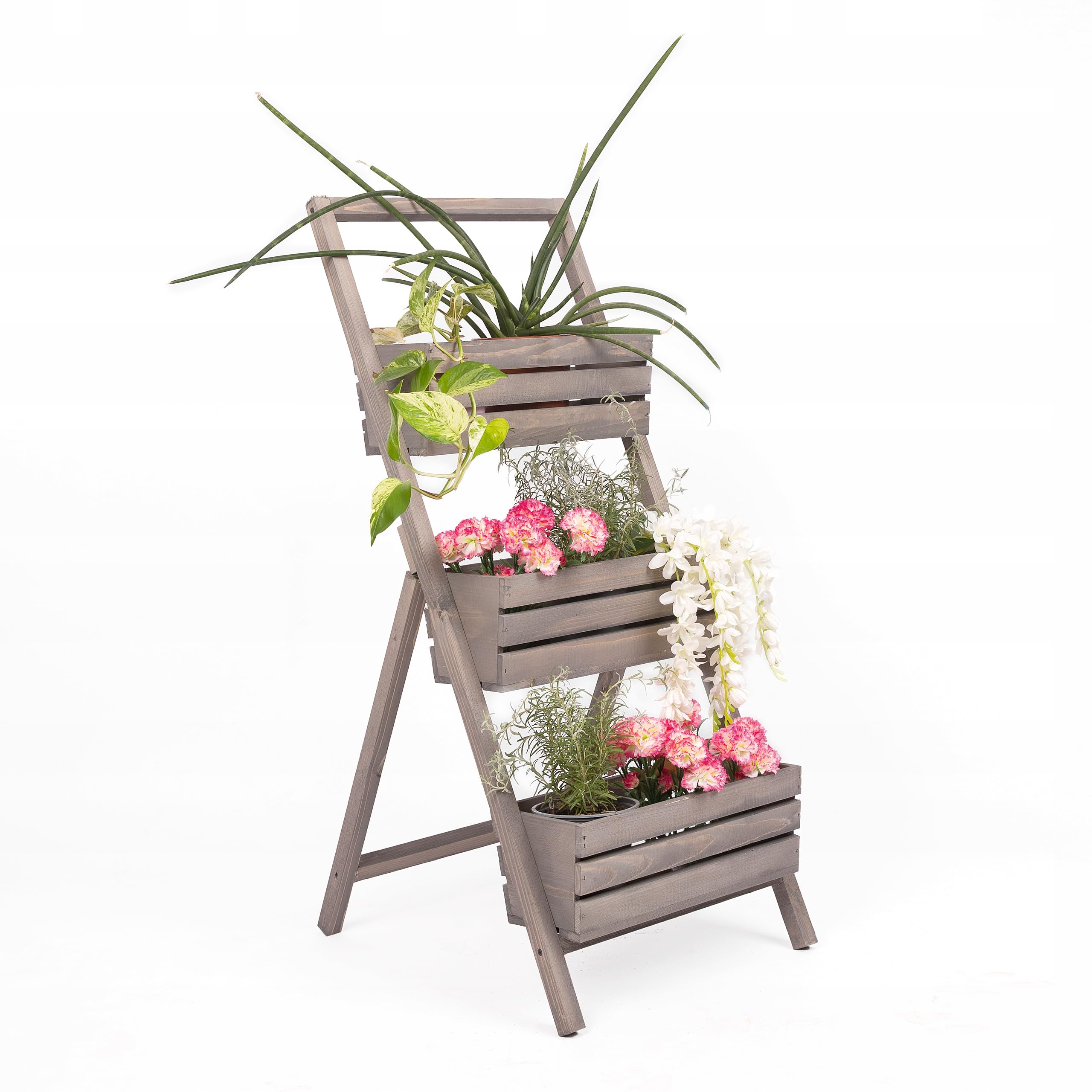 ECODECO Hochbeete für Garten Pflanzenregal aus Holz