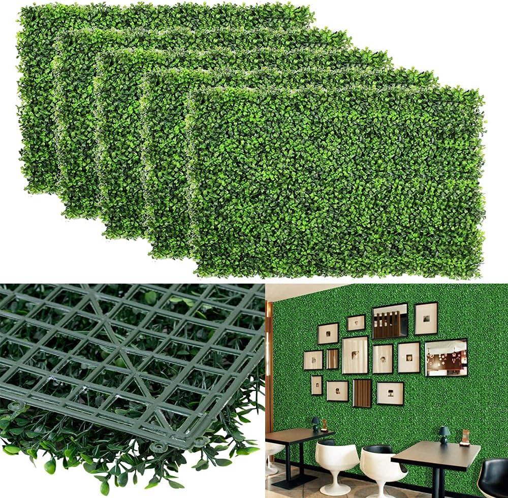 Buy uyoyous 12PCS 24x16” Faux Boxwood Hedge Greenery Backdrop