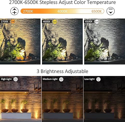 Miniatura 3 de CLY Luces solares LED 3 en 1, IP66 impermeables para exteriores, 2 brillos de 3 colores, 6 V, 3 W, luces solares de encendido y apagado automático,