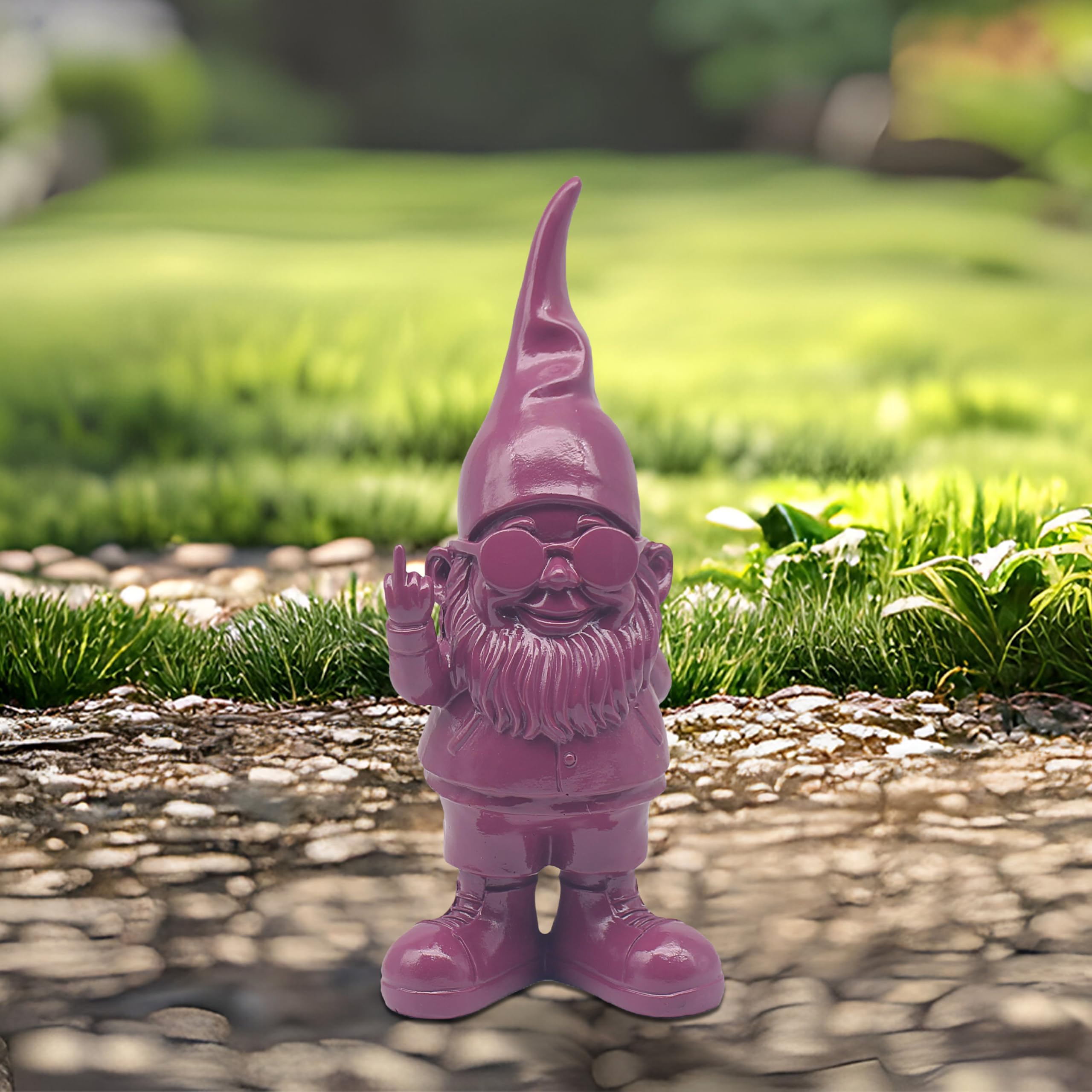 Lesser & Pavey Gnomes Home Decor Figurines & Ornaments For Home & Office | Decorative Home Accessories Statues For Indoor & Outdoor | Lovely Gifts for Women & Men Swearing Purple 15 Cm — view 2