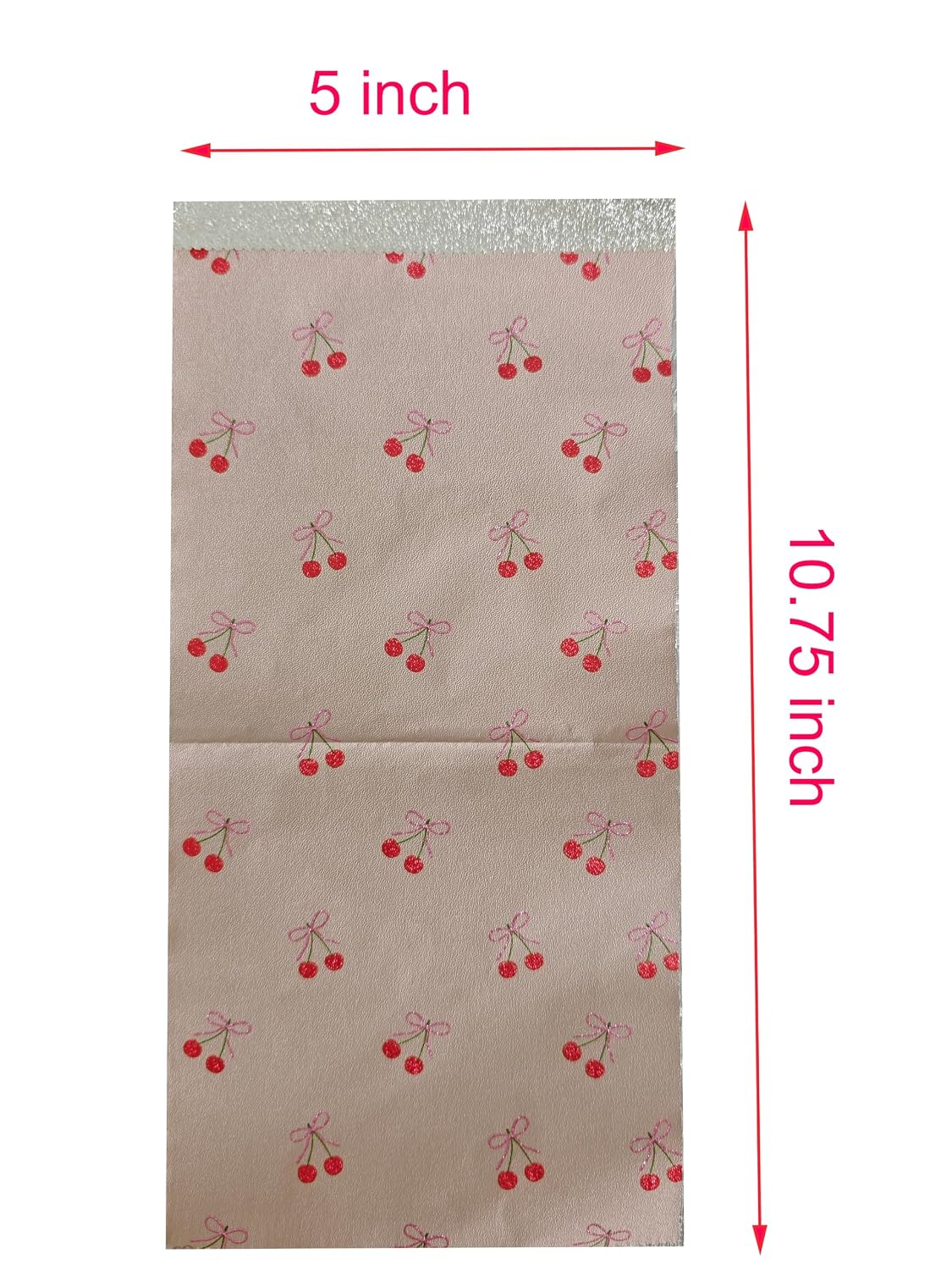 Cherry Pattern Pop Up Hair Foils - 100 Pre-Cut Embossed Aluminum Foil Sheets, 5x10.75 Inch for Professional Hair Highlighting, Coloring & Salon Use