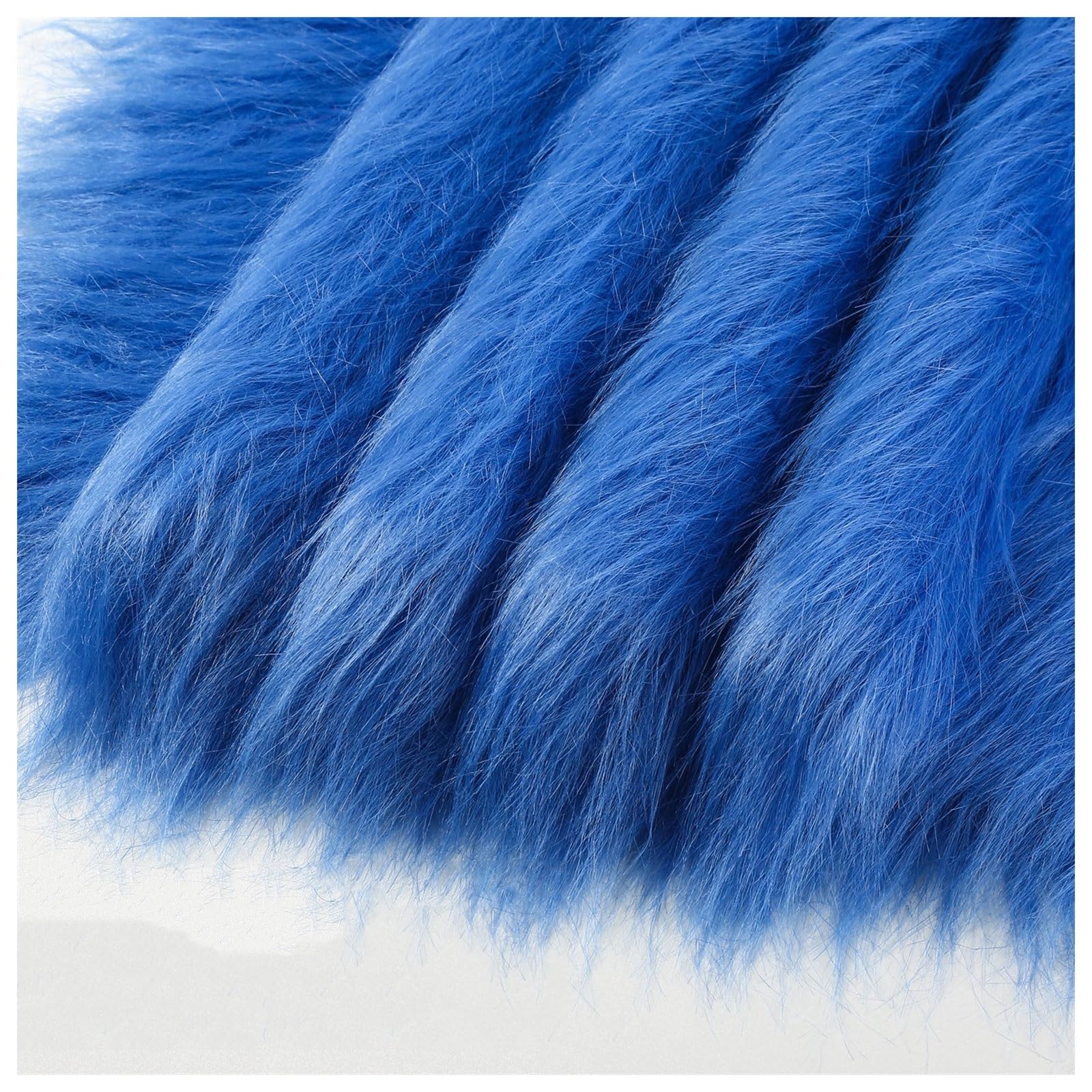12cm Long Pile Faux Fur Fabric Squares Shaggy Plush Fluffy Fuzzy Plush Faux Imitation Fur Material, for DIY Christmas Halloween Cosplay, Fancy Dresses, Gnomes Beards and Hair, 50x50cm (Color : Blue 5