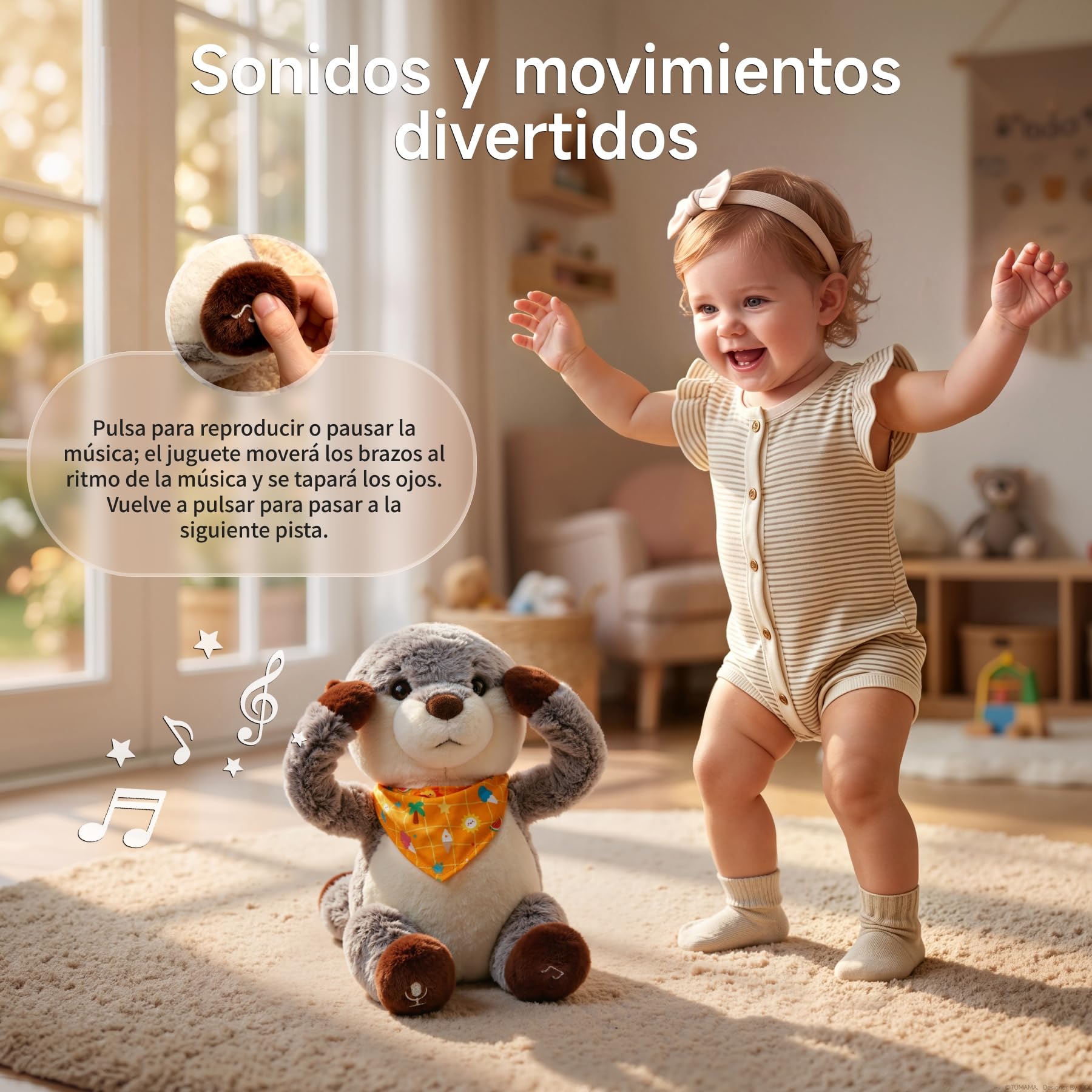TUMAMA KIDS Juguete Interactivo con Forma de Nutria Que Canta y Habla