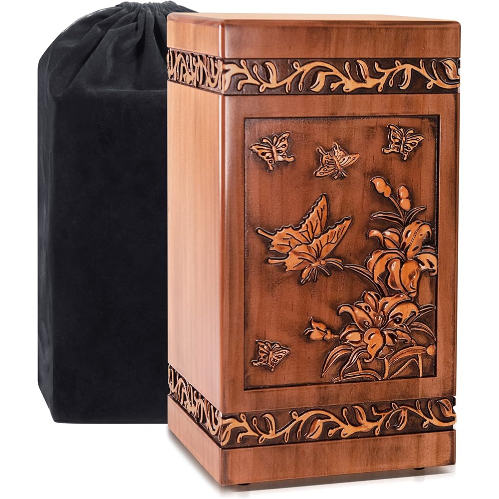 8/mo Finance Handmade Wooden Urn, Memorial Urns for Human Ashes