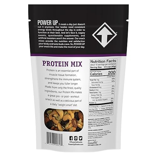 Miniatura 57 de Power Up High Energy Trail Mix Gourmet Nut - Mezcla de frutos secos sin OMG, vegana, sin gluten, apta para dietas cetogénicas y paleo, sin