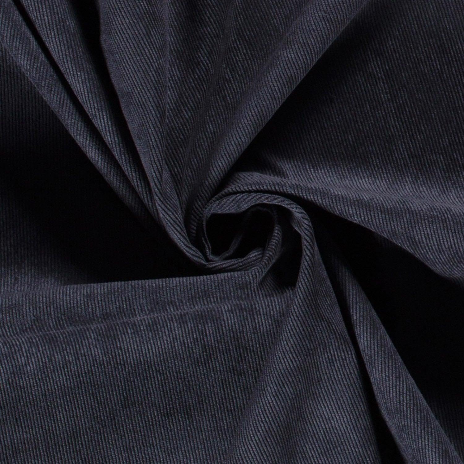 Stretch Baby Needle Cord 21 Wale Fabric Material Navy 1MTR