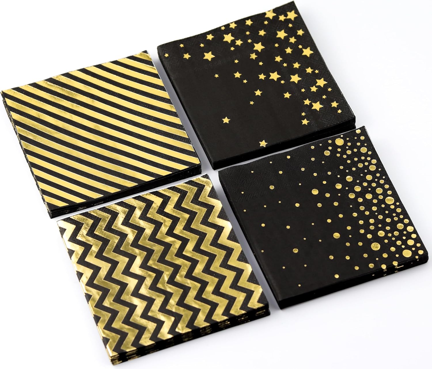 KEDON Black Gold Cocktail Napkins Disposable Beverage