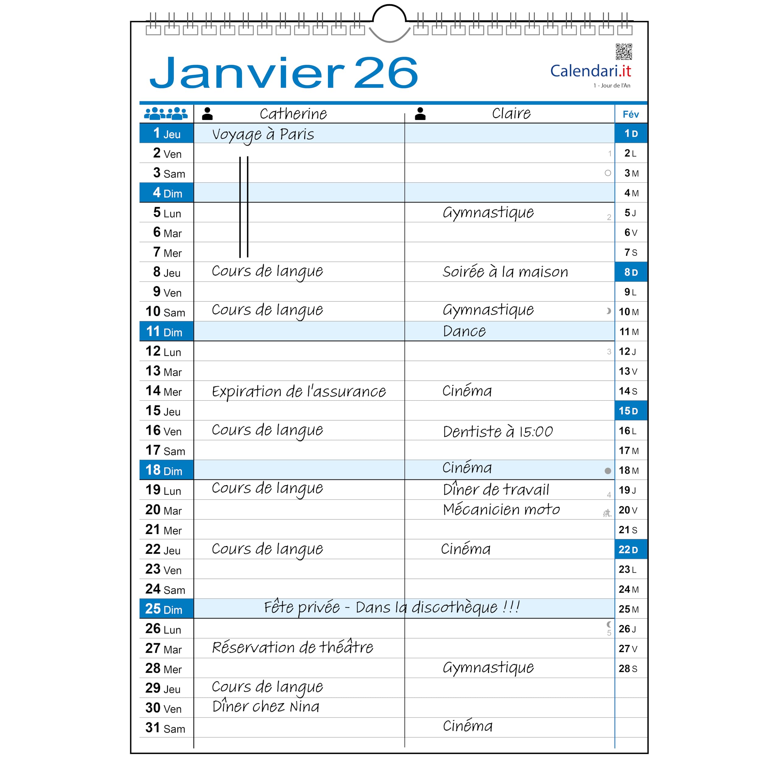 Calendrier Ural 2025, Grand Calendrier Ural 2025, Effaçable à Sec