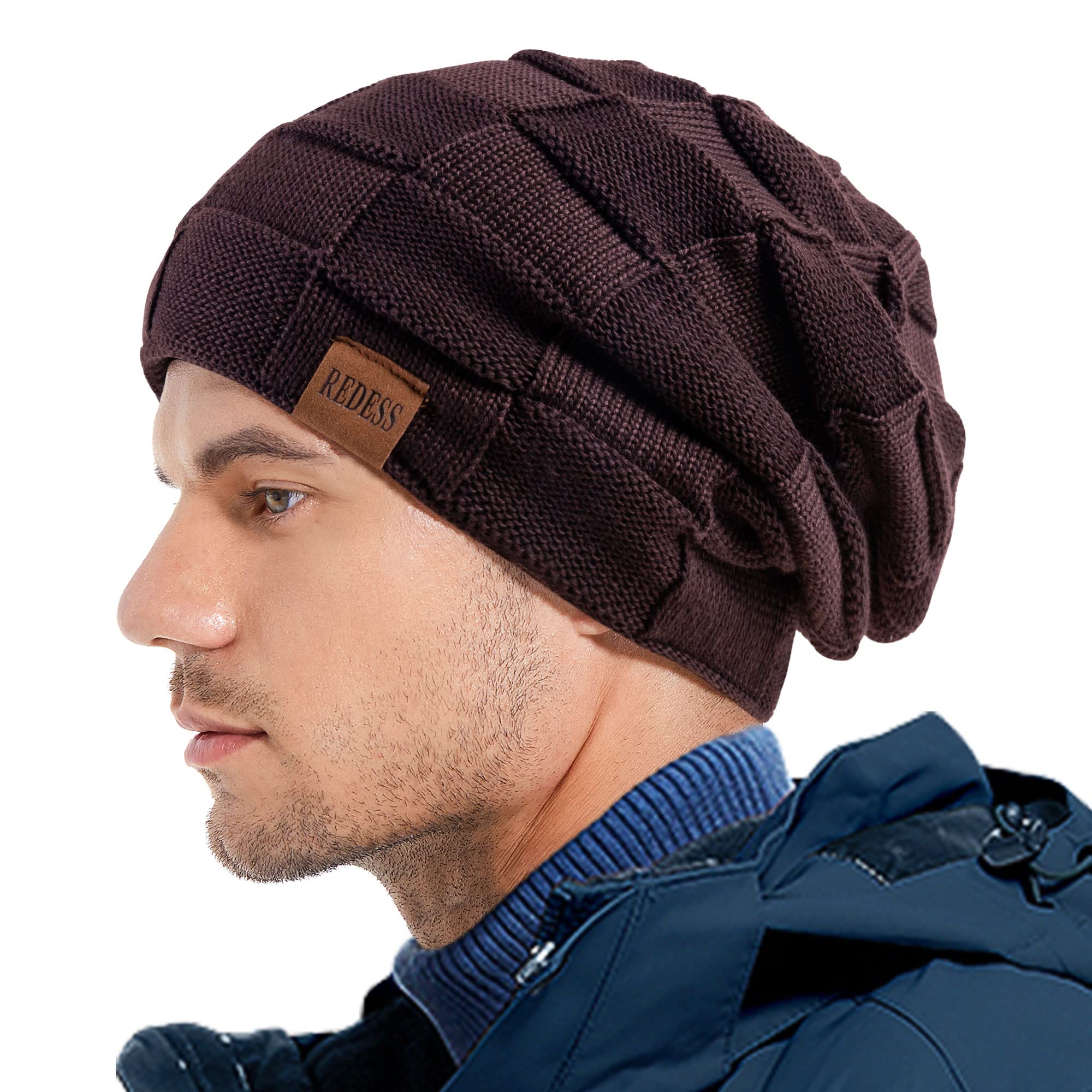 REDESS Cappello a Berretto per Uomini e Donne Cappelli Caldi Invernali in Maglia Slouchy Cappello a Cranio Spesso