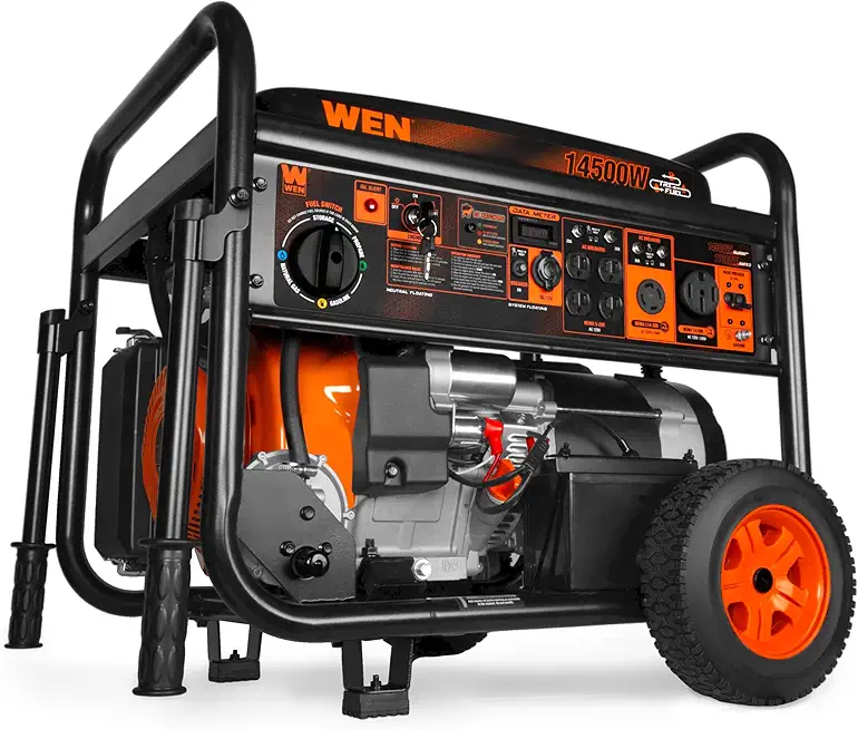 WEN 14,500-Watt 120V/240V Tri-Fuel Generator for Gas, Propane, and Natural Gas, Transfer-Switch Read...