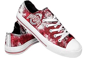 FOCO Ohio State Buckeyes Women's NCAA College Team Logo White Canvas Sneakers Shoes