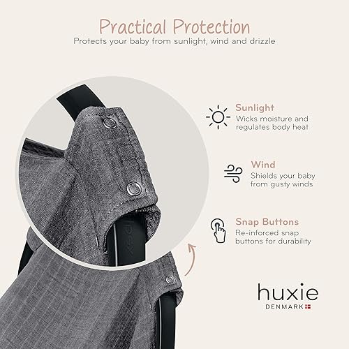 Miniatura 5 de Funda de asiento de automóvil para bebé, algodón orgánico, fundas de asiento de automóvil, funda de asiento de automóvil, toldo para asiento de Gris