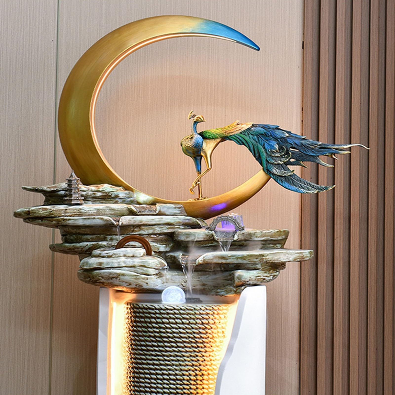 Fontanna wodna Nowoczesna fontanna, fontanna atomizowana z wodą obiegową, koło Hotel Fortune Feng Shui, ozdoby podłogowe przy wejściu do salonu Fontanna ogrodowa