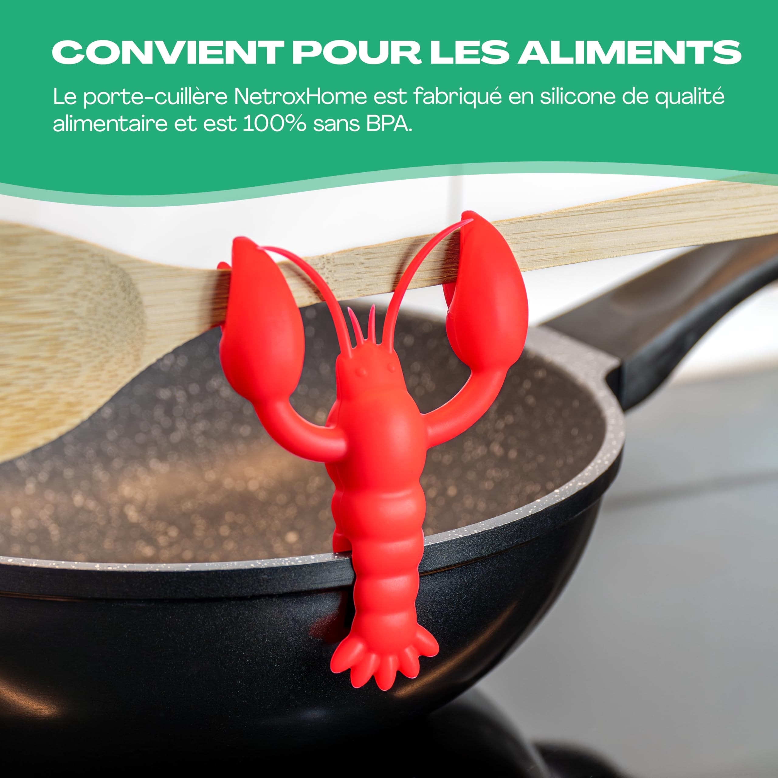 Repose Cuillère Silicone Résistant à la Chaleur sans BPA Fixation Pot