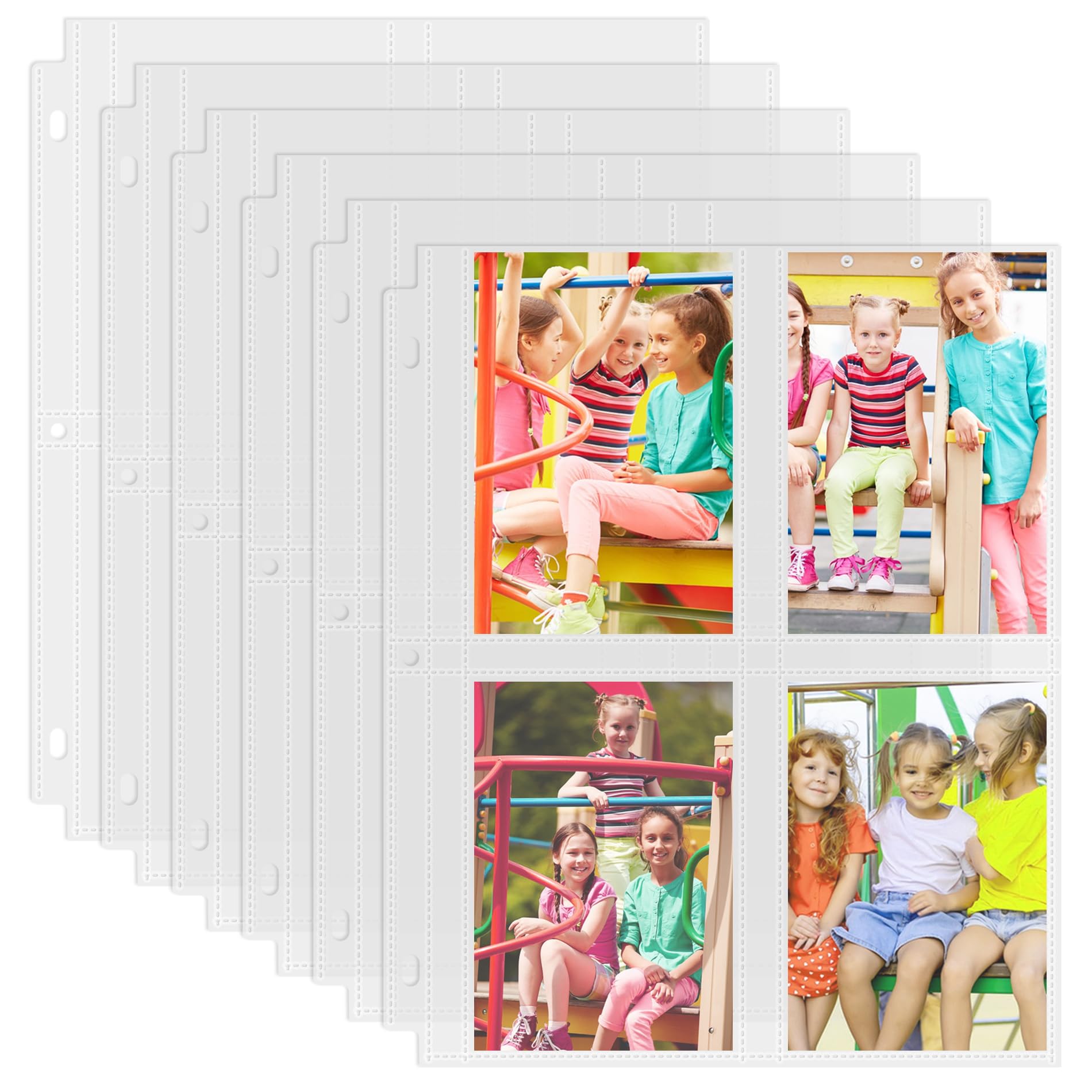 50 Pack 3.5 x 5 Photo Sleeves for 3 Ring Binder(400 Pictures), Heavy-Duty Archival Photo Page Protectors, Clear Picture Album Refill Pages Holds, Acid-Free