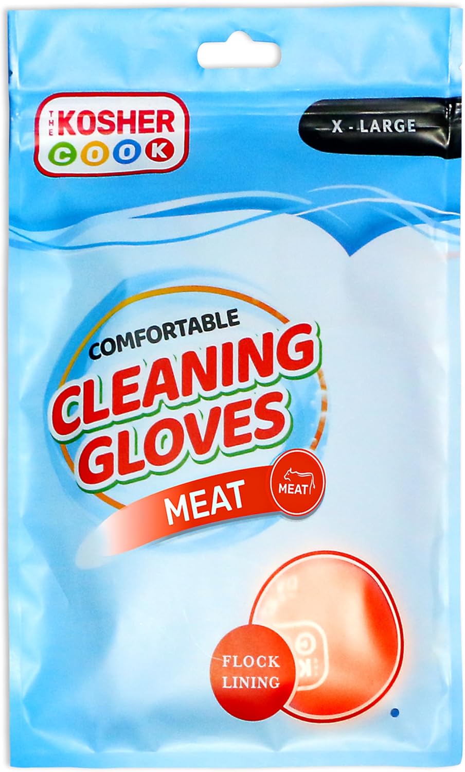 The Kosher Cook Meat Red Nitrile Cleaning Gloves- Comfortable Flock Lining and Top Durability for Dishwashing and Household – X-Large – Color Coded Home and Kitchen Accessories image 4