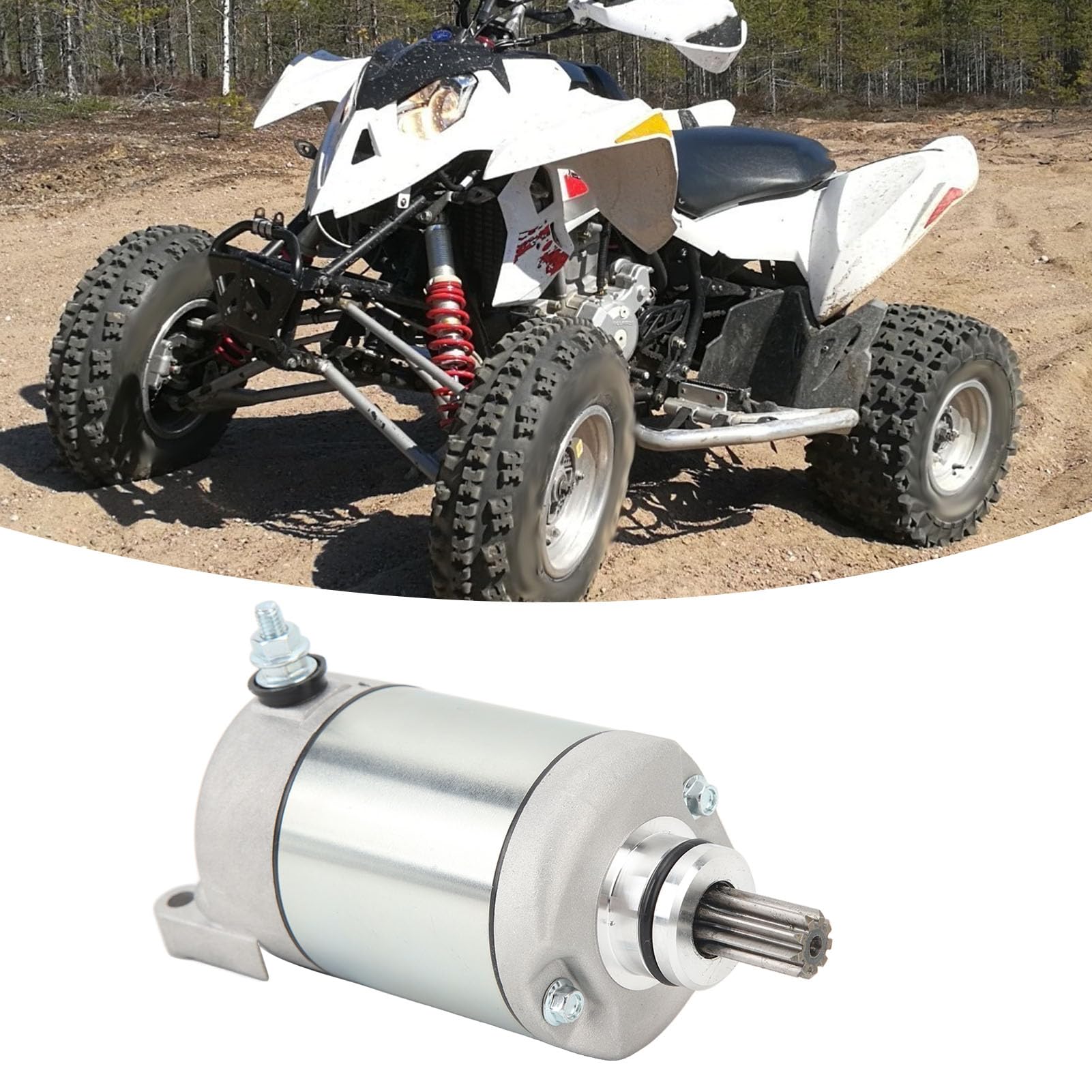 Motor de Arranque SMU0282 Conjunto de Motor de Arranque de Alta Torsión Excelente Sellado Reemplazo Confiable del Motor de Arranque de 9 Dientes para Polaris Predator 500