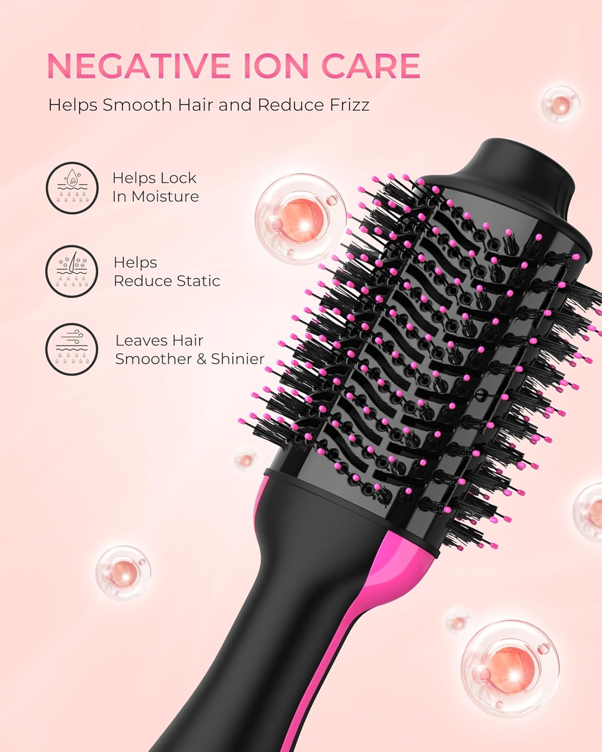 Aopant Hair Dryer Brush Blow Dryer in One, 1200W Hot Air Brush with Negative Ion, Ceramic Titanium Barrel, Oval Blow Dryer Brush for Drying, Smoothing, Volumizing & Styling