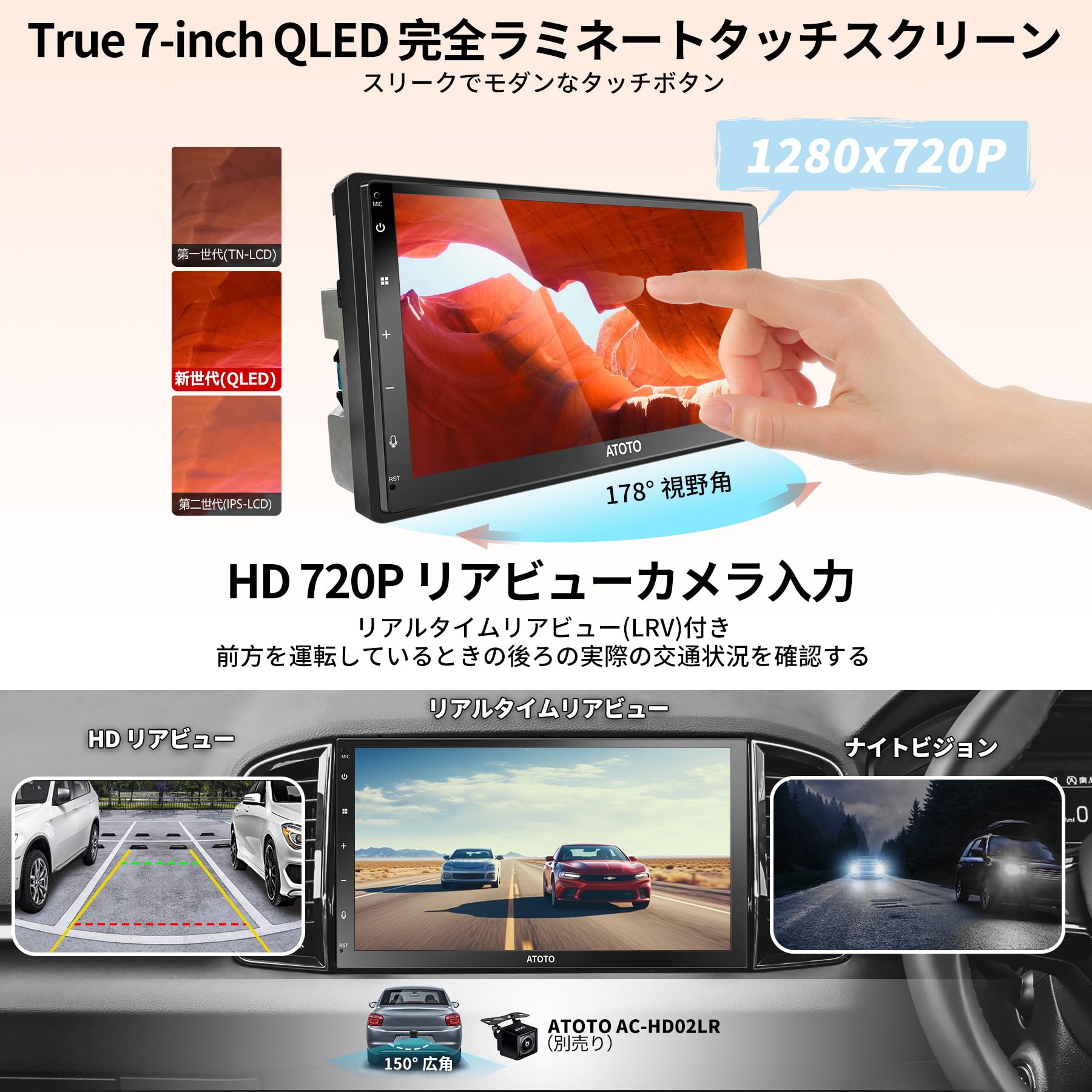 Amazon.co.jp: ATOTO A6 2DIN Android オーディオ一体型カーナビ、7