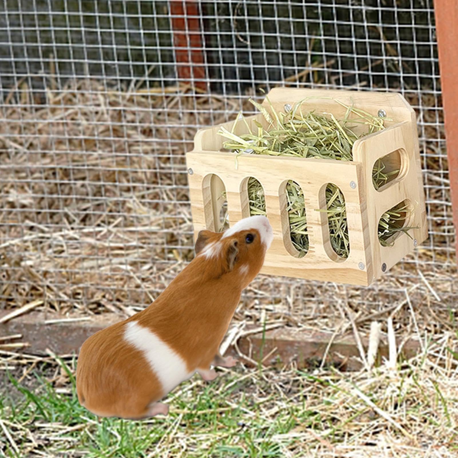 BalterFF Heu-Futterspender Aus Holz Für Kaninchen & Meerschweinchen – 21,6 X 19,1 X 17,8 Cm
