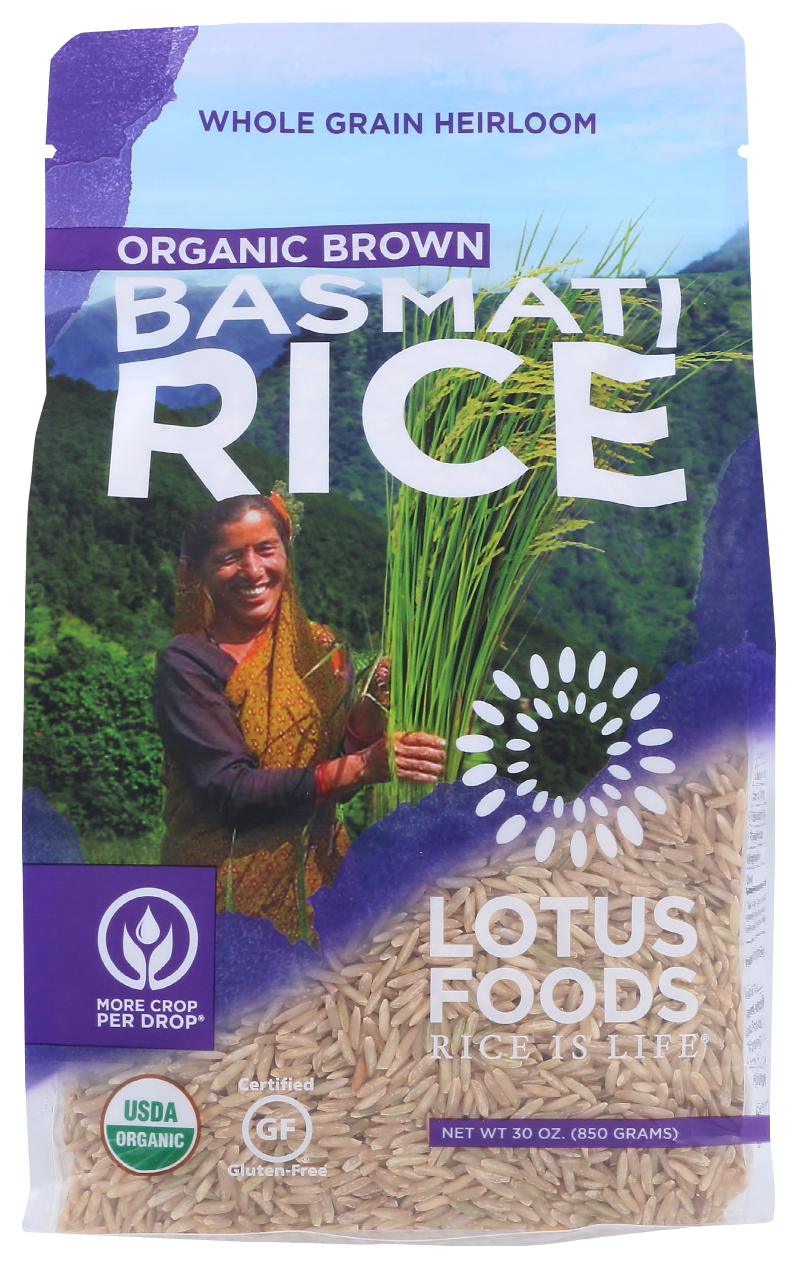 LOTUS FOODS Organic Brown Basmati Rice, 30 OZ