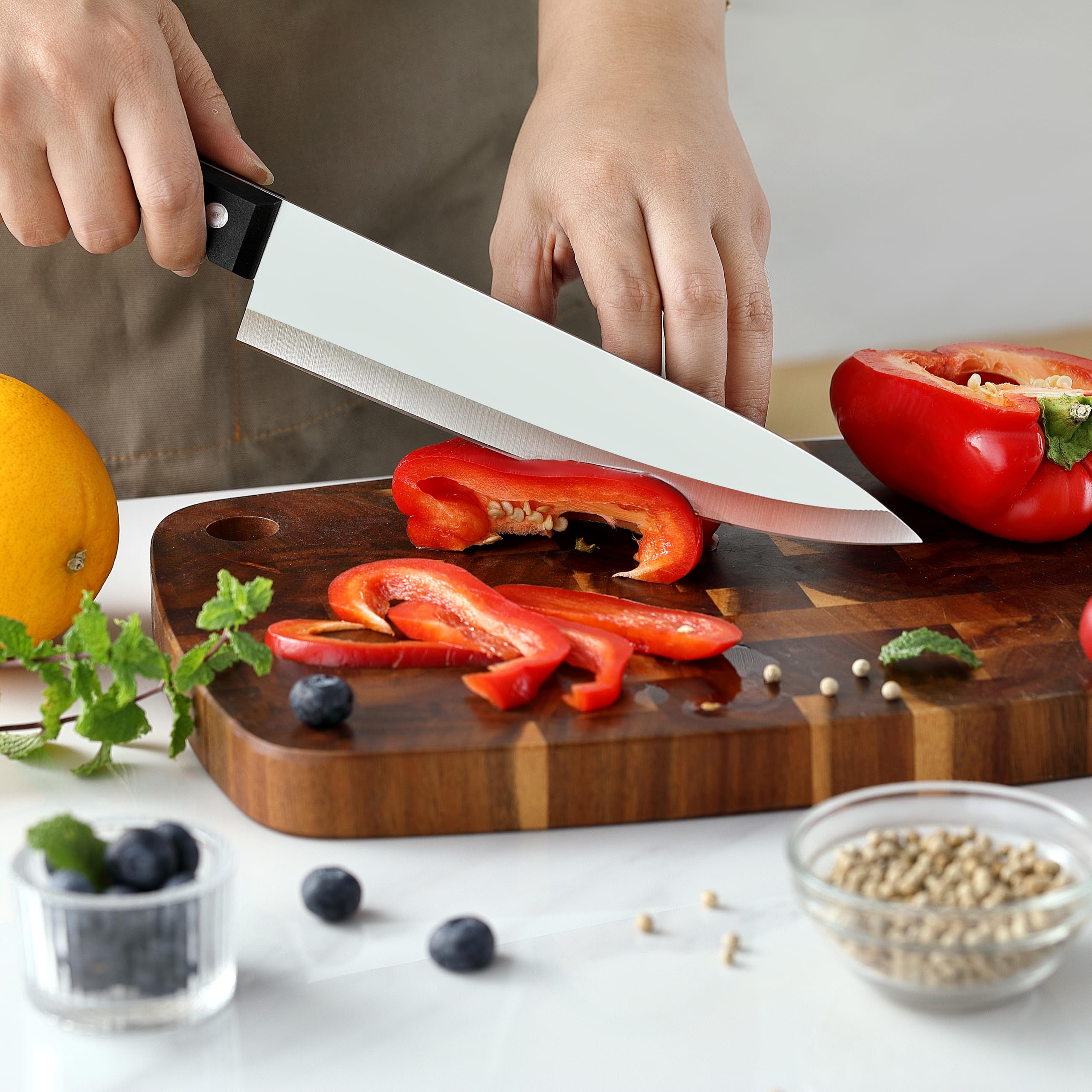 3 Piece Chef Knife Set with Sheaths - Premium Kitchen Knives -7