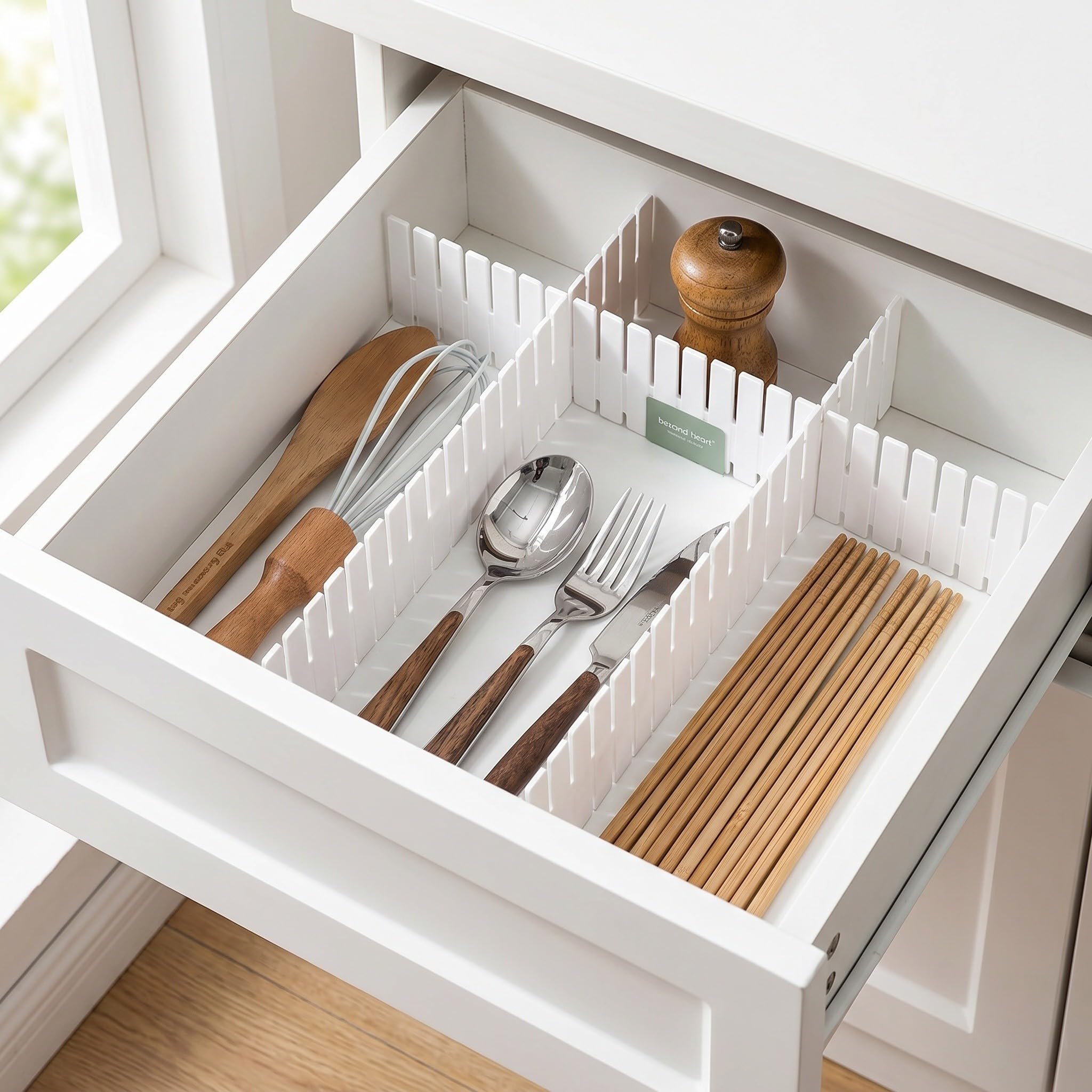 SHINEOFI 20 Unidades Separadores Modulares de Cajones de Pp Blanco, Organizador Resistente y Fácil de Mantener para Ropa y Calcetines en Dormitorio