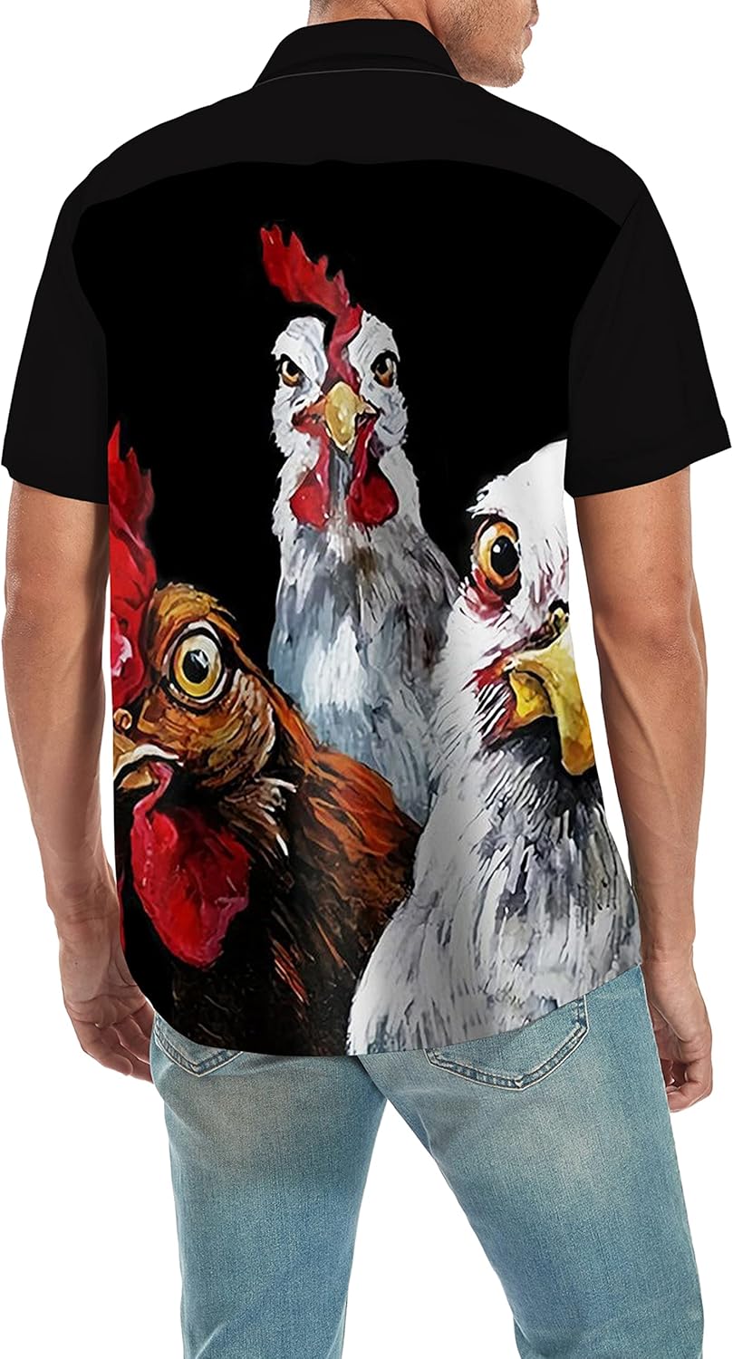 Ecosunny Hawaiian Shirts for Men Short Sleeve Printed Bowling Casual Button Down Collar Beach Shirt - Image 4