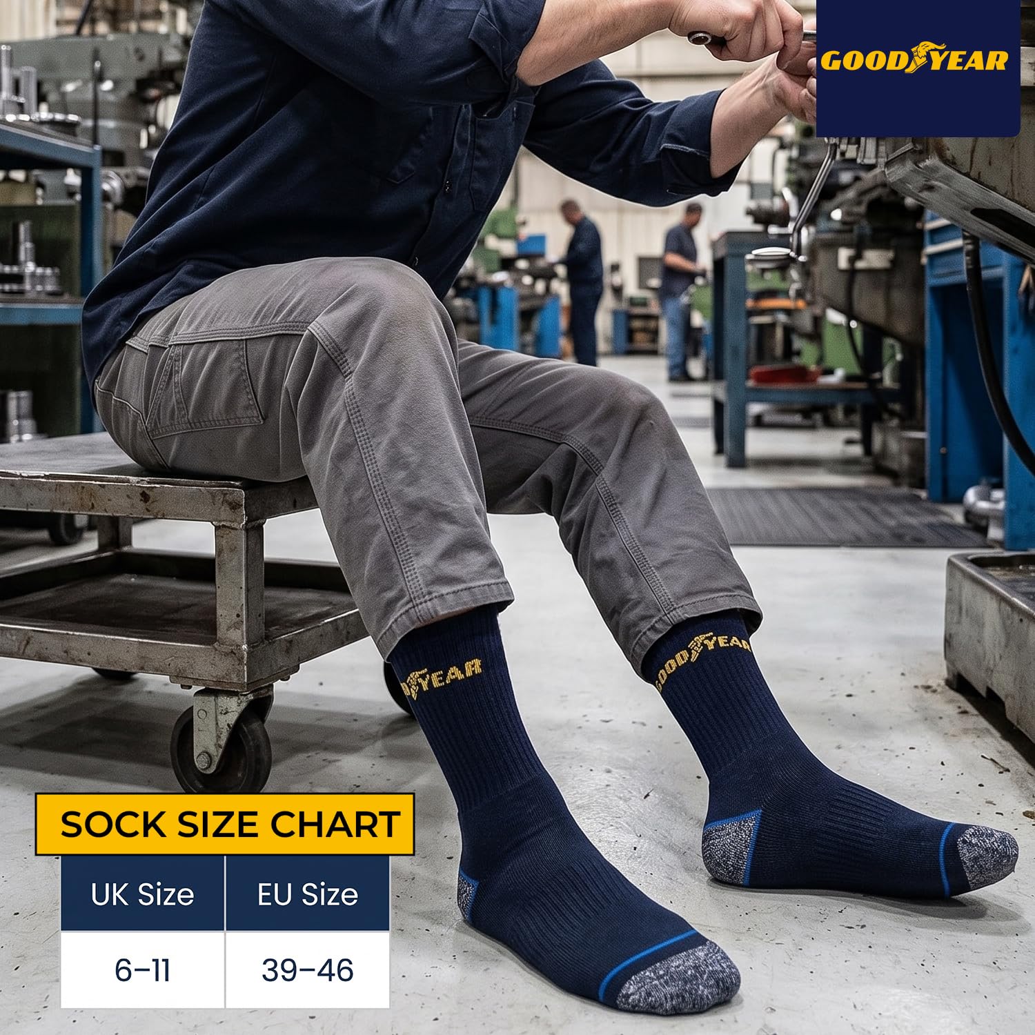 Goodyear Skarpety robocze, uniseks, Heavy Duty, 5 par (10 sztuk)