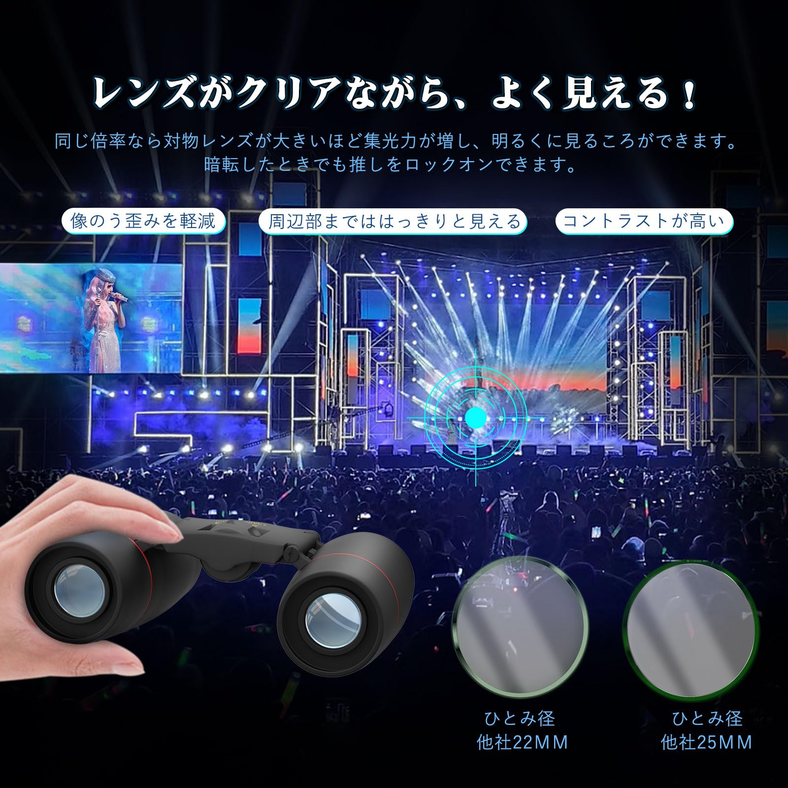 Amazon | 双眼鏡 高倍率 オペラグラス 10倍ズーム 広視野65度 軽量153g