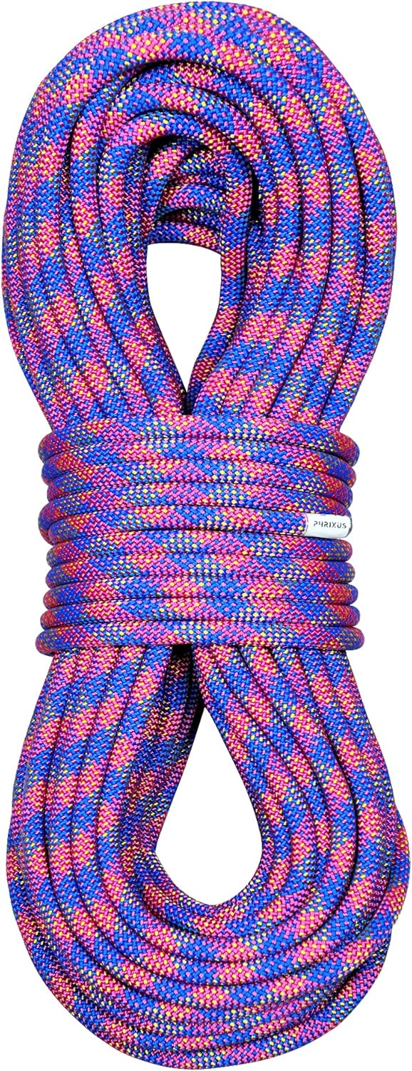 PHRIXUS Rock Climbing Dynamic Rope 10.5mm(2/5in) 60M(200 FT