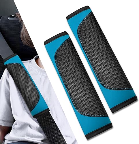 Vista 17 de 2 fundas para cinturón de seguridad de automóvil, almohadillas suaves para cinturón de seguridad, fundas para el cuello, protector de correa de Verde