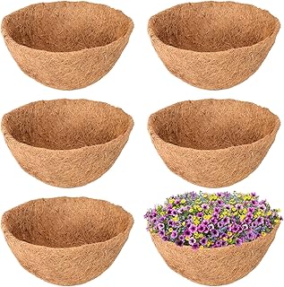 Legigo 6 Pack 16 Inch Hanging Basket Coco Liners Replacement, 100% Natur...