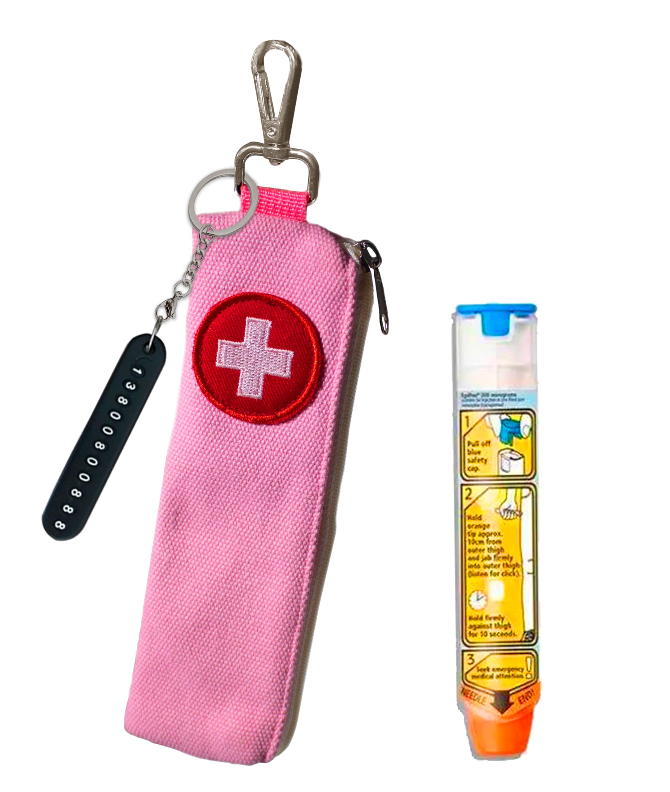 GZFQJJ Epipen Carrying Case for 1 EpiPen Allergy Medicine (Pink)