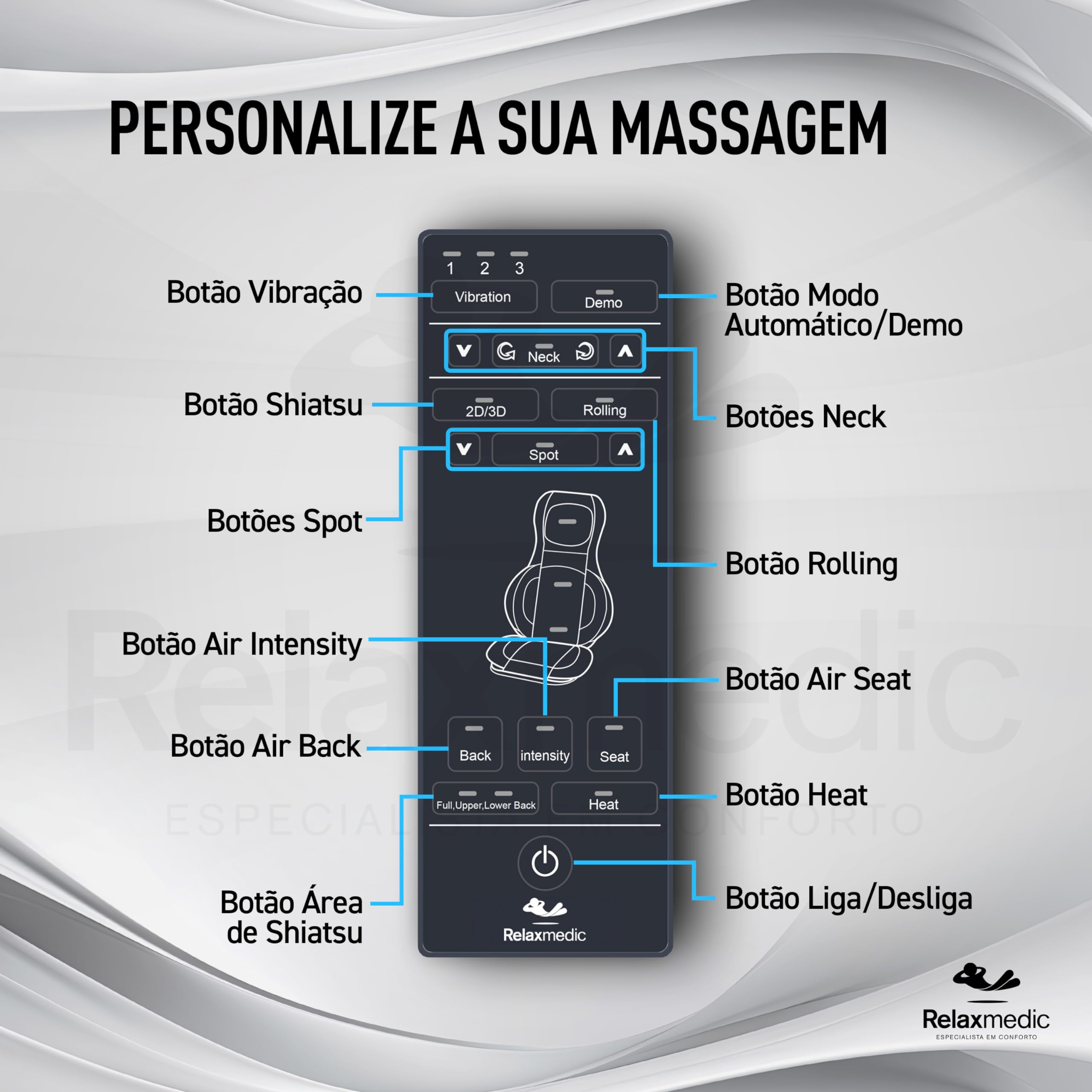 Assento Massageador Shiatsu Compressão 3D Relaxmedic | Amazon.com.br