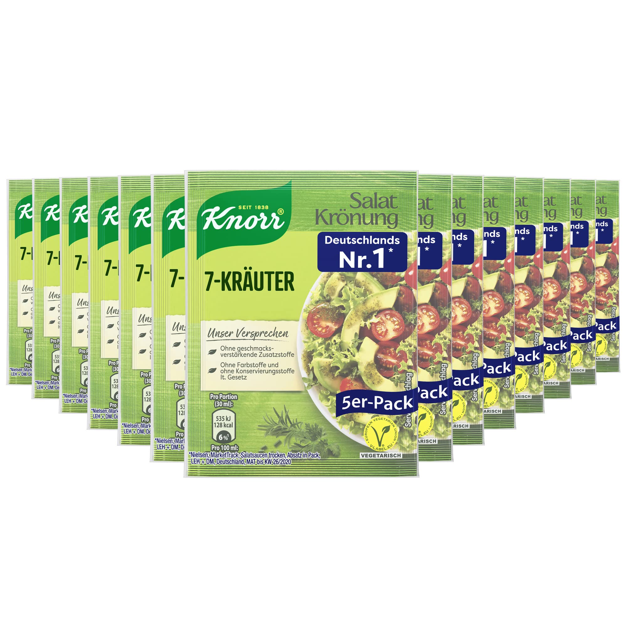 Knorr Salatkrönung 7-Kräuter für ein leckeres Salatdressing mit natürlichen Zutaten* 14x 5er Pack