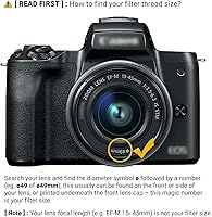 Vista 7 de PROfezzion Filtro ND variable de 1.929 in ND2-ND2000 Fader de densidad neutra variable para Canon EOS R10 R50 R100 M50 M5 M6 Mark II M200 con lente