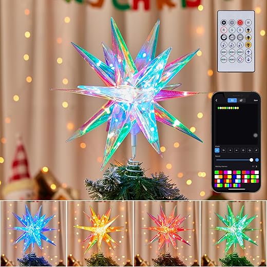Christmas Tree Topper Star 7" 10LEDs Lighted Star Tree