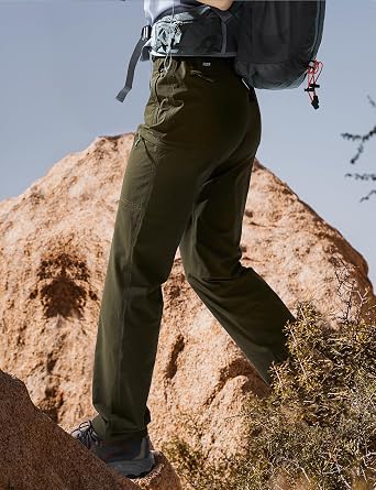 MIER Women's Quick Dry Hiking Pants with 6 Pockets, Lightweight | Water-Resistant & Breathable, UPF 50+, 4-Way Stretch for Comfort, Adjustable Waistband, For Travel & Active Outdoor Use