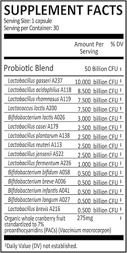 Miniatura 5 de Genuine Health Probióticos para mujer UTI Support 50 mil millones de UFC, 15 cepas diversas, sin OMG, sin lácteos, sin gluten, sin soja, cápsulas