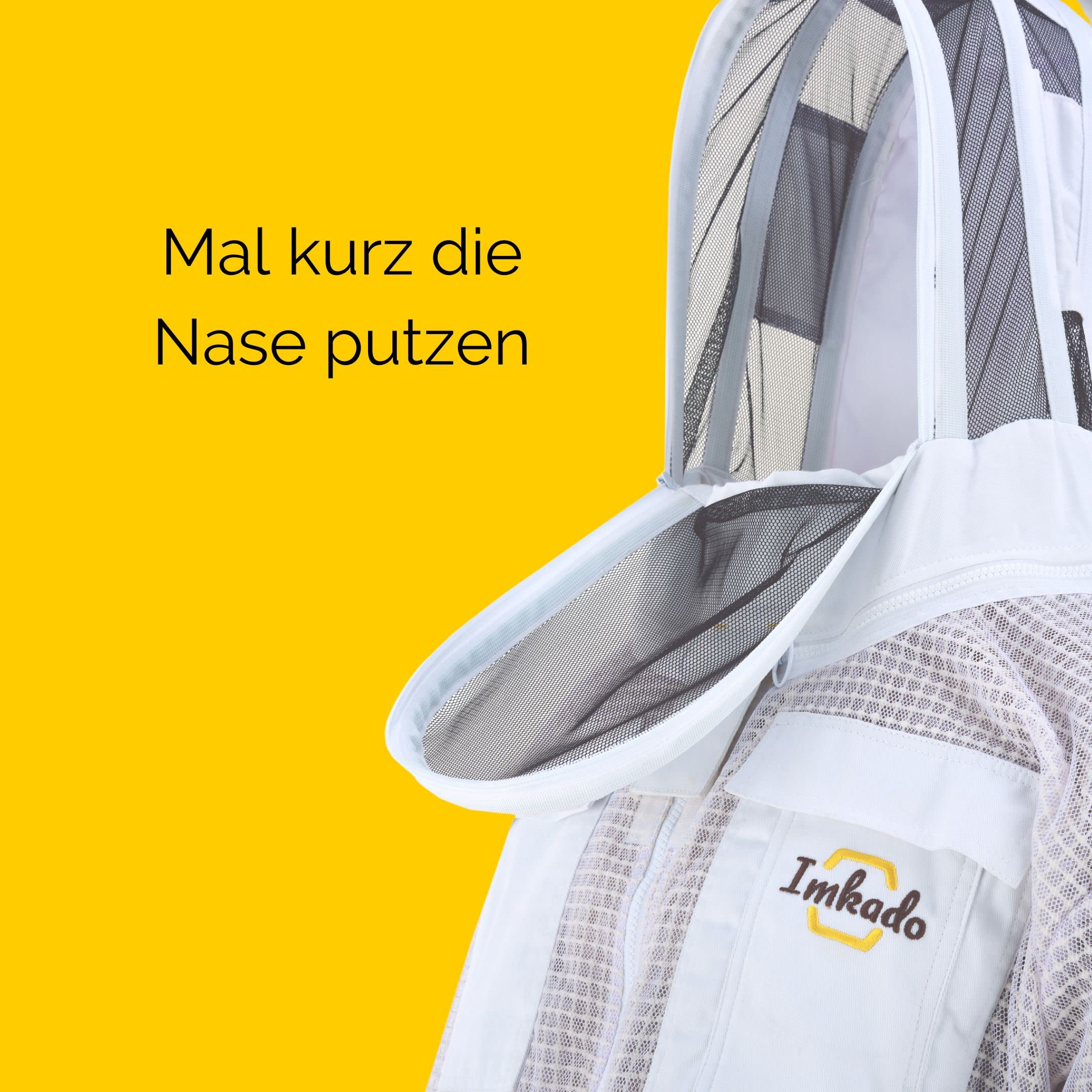 Atmungsaktiver Imkeranzug, Schutzbekleidung für Imker - Schutz vor Bienenstichen (L, Schleier: Fechtschleier)