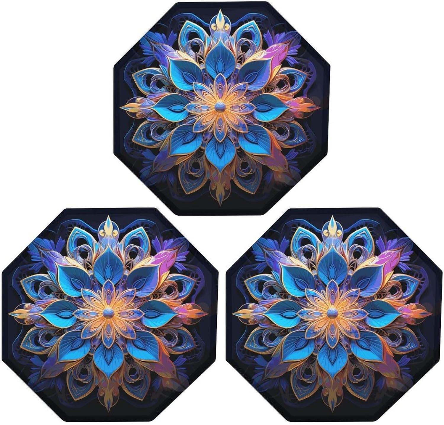 Ctagon Metal Sign for Home, Modern Display Plate for Kitchen, Rectangle Mandala Plates Accent Hanging Wall Decorations 3PCS for Living Room, Bedroom, Hallway, Hotel