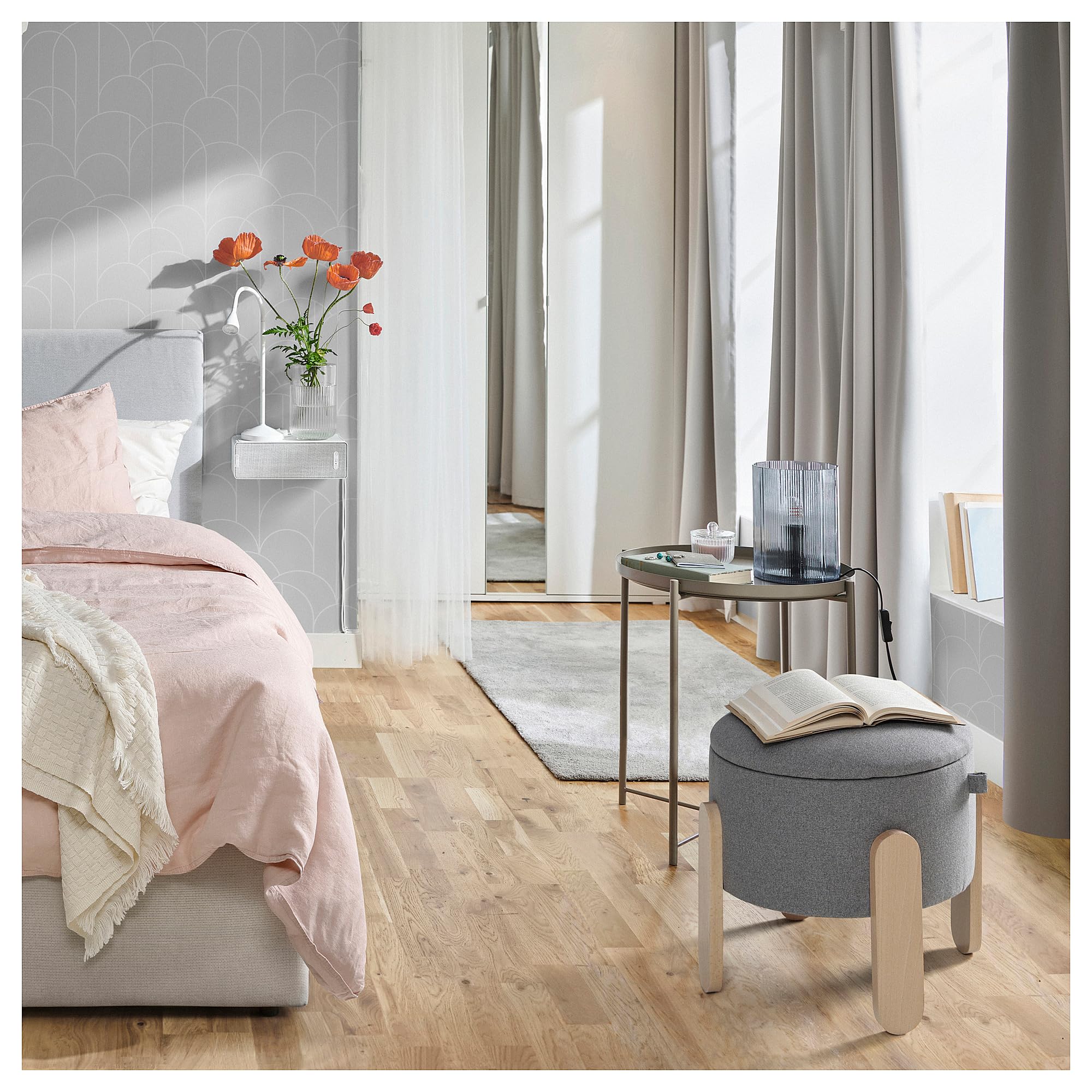 ProTuning FÖRLUNDA Pouf, con contenitore/Tonerud grigio