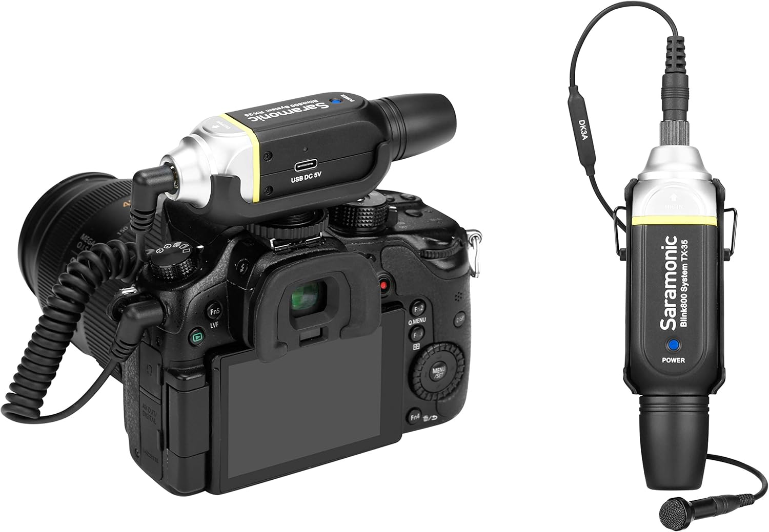 Saramonic 5.8GHz Wireless Lavalier Microphone System with Camera-Mountable Receiver and DK3A Premium Lavalier (Blink 800 B1), BLINK800B1