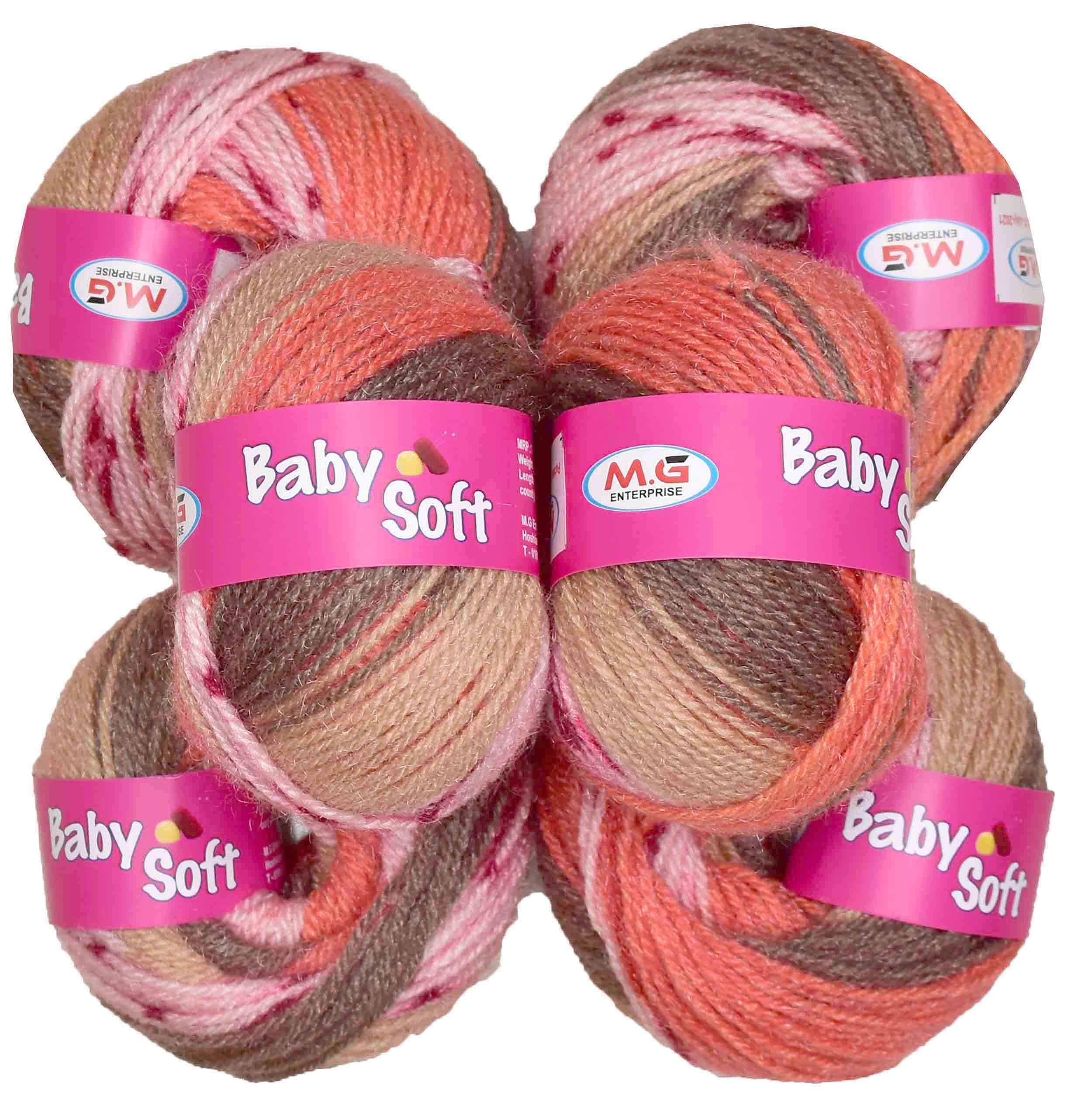SIMI ENTERPRISE100% Acrylic Wool Red (6 pc) Baby Soft 4 ply Wool Ball Hand Knitting Wool/Art Craft Soft Crochet Hook Yarn, Needle Knitting Yarn Thread Dye FGB