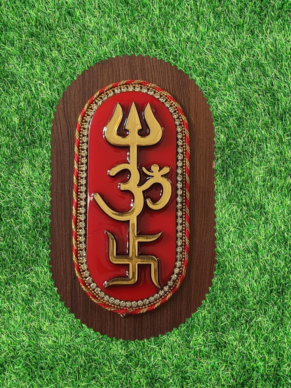 Swaraj Trishul Om Swastik Red Sticker – Auspicious Door Sticker for Home and Office Decor 2