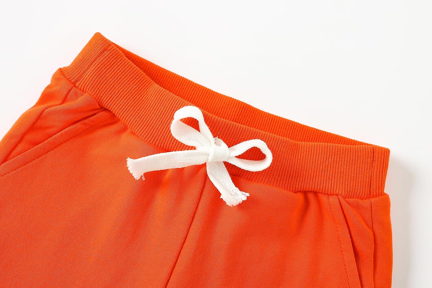 AIWUHE Toddler Boys Shorts Cotton Sport Shorts Summer Knee Length Solid Jogger Shorts Casual Pants Elastic Waist Short Orange 90 2T