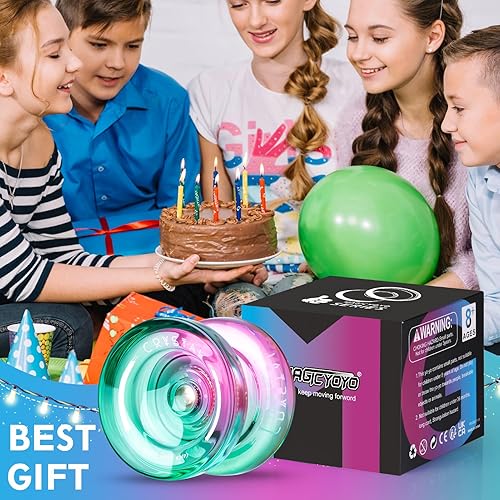 Miniatura 6 de Yoyo K2 Crystal Yoyo profesional sensible para niños principiantes, yoyo de doble propósito con rodamiento de yoyo que no responde para adultos + 12